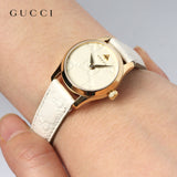 Gucci G Timeless Quartz White Dial White Leather Strap Watch For Women - YA126580A Authentic Buy Shop Now