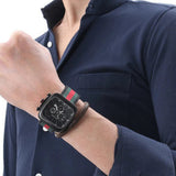 Gucci Coupe Chronograph Quartz Black Two Tone NATO Strap Watch For Men - YA131202 Authentic Buy Shop Now