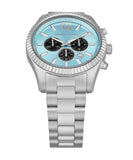 Michael Kors Lexington Chronograph Blue Dial Silver Steel Strap Watch for Men - MK9165 Authentic Buy Shop Now