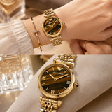 Emporio Armani Gianni T-Bar Brown Dial Gold Steel Strap Watch for Women - AR11703 Authentic Buy Shop Now