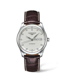 Longines Master Collection Automatic 38.5mm Silver Diamond Dial Brown Leather Strap Watch for Men - L2.755.4.77.3 Authentic Buy Shop Now