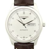 Longines Master Collection Automatic 38.5mm Silver Diamond Dial Brown Leather Strap Watch for Men - L2.755.4.77.3 Authentic Buy Shop Now