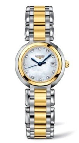 Longines PrimaLuna Quartz Diamonds Mother of Pearl Dial Two Tone Steel Strap Watch for Women - L8.110.5.93.6 Authentic Buy Shop Now