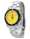 Breitling Superocean II Automatic 44mm Yellow Dial Silver Steel Strap Watch for Men - A17367021I1A1 Authentic Buy Shop Now