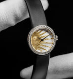 Dior La D De Dior Dior Rose Céleste Diamonds Mother of Pearl Dial Black Leather Strap Watch for Women - CD04711X1001 0000 Authentic Buy Shop Now