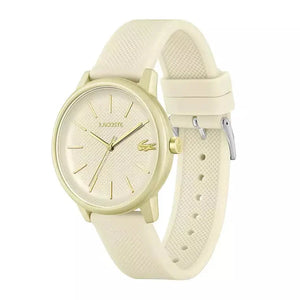 Lacoste 12.12 Beige Dial Beige Silicone Strap Watch for Men - 2011239 Authentic Buy Shop Now
