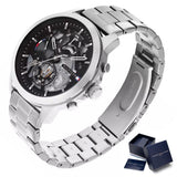 Tommy Hilfiger Henry Chronograph Black Dial Silver Steel Strap Watch For Men - 1710477 Authentic Buy Shop Now