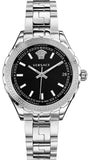 Versace Hellenyium Black Dial Silver Steel Strap Watch for Women - V12020015 Authentic Buy Shop Now