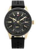 Tommy Hilfiger Austin Black Dial Black Rubber Strap Watch for Men - 1791636 Authentic Buy Shop Now