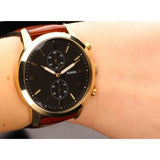 Fossil Townsman Chronograph Black Dial Brown Leather Strap Watch for Men - FS5338 Authentic Buy Shop Now