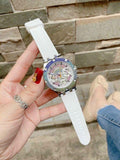 Guess Glitz Pride Limited Edition White Dial White Rubber Strap Watch for Women - GW0407L4 Authentic Buy Shop Now