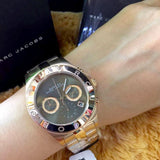 Marc Jacobs Blade Chronograph Brown Dial Rose Gold Steel Strap Watch for Women - MBM3308 Authentic Buy Shop Now