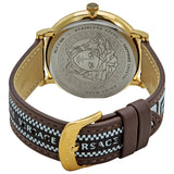 Versace V-Circle Quartz Black Dial Brown Leather Strap Watch for Men - VEBQ01619 Authentic Buy Shop Now