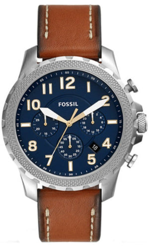 Fossil Bowman Chronograph Blue Dial Brown Leather Strap Watch for Men - FS5602 Authentic Buy Shop Now