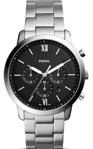 Fossil Neutra Chronograph Black Dial Silver Steel Strap Watch for Men - FS5384 Authentic Buy Shop Now