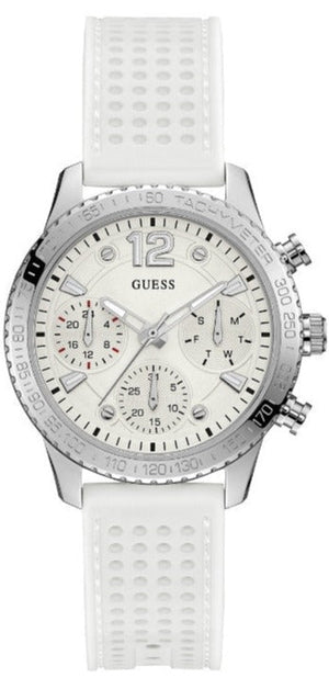 Guess Marina Quartz White Dial White Rubber Strap Watch For Women - W1025L1 Authentic Buy Shop Now
