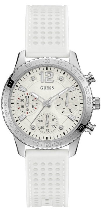 Guess Marina Quartz White Dial White Rubber Strap Watch For Women - W1025L1 Authentic Buy Shop Now