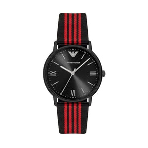 Emporio Armani Kappa Black Dial Two Tone NATO Strap Watch For Men - AR11015 Authentic Buy Shop Now