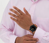 Movado Bold Black Dial Brown Leather Strap Watch For Men - 3600305 Authentic Buy Shop Now