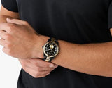 Michael Kors Lexington Quartz Black Dial Two Tone Steel Strap Watch For Men - MK8948 Authentic Buy Shop Now