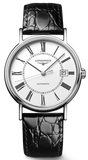 Longines Presence 38.5mm Automatic White Dial Black Leather Strap Watch for Men - L4.921.4.11.2 Authentic Buy Shop Now