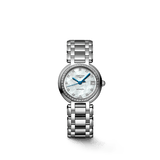 Longines PrimaLuna 26.5mm Automatic White Mother of Pearl Dial Silver Stainless Steel Watch for Women - L8.111.0.87.6 Authentic Buy Shop Now