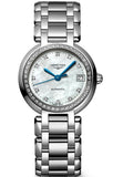 Longines PrimaLuna 26.5mm Automatic White Mother of Pearl Dial Silver Stainless Steel Watch for Women - L8.111.0.87.6 Authentic Buy Shop Now