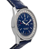 Breitling Navitimer Automatic 38mm Blue Dial Blue Leather Strap Mens Watch - A17325211C1P1 Authentic Buy Shop Now
