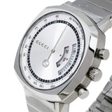 Gucci Grip Collection Quartz Silver Dial Silver Steel Strap Watch For Men - YA157302 Authentic Buy Shop Now