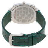 Gucci Grip Quartz Silver Dial Green Leather Strap Watch For Women - YA157414 Authentic Buy Shop Now