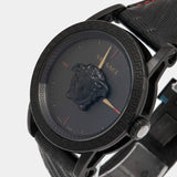 Versace Palazzo Empire Black Dial Black Leather Strap Watch for Men - VERD00218 Authentic Buy Shop Now