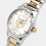 Gucci G Timeless Quartz Silver Dial Two Tone Steel Strap Watch For Women - YA126596 Authentic Buy Shop Now