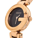 Gucci Guccissima Collection Quartz Black Dial Rose Gold Steel Strap Watch For Women - YA134509 Authentic Buy Shop Now