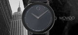 Movado Sapphire Black Dial Black Leather Strap Watch for Men - 606884 Authentic Buy Shop Now