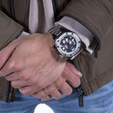 Guess Empire Quartz Black Dial Silver Steel Strap Watch For Men - GW0489G1 Authentic Buy Shop Now