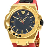 Versace Chain Reaction Quartz Black Dial Red & Black Rubber Strap Watch for Men - VEDY00319 Authentic Buy Shop Now