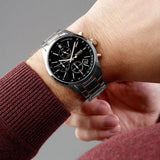 Hugo Boss Grand Prix Black Dial Two Tone Steel Strap Watch for Men - 1513473 Authentic Buy Shop Now