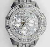 Bulova Crystal Collection Pave Silver Dial with Crystals Silver Steel Strap Watch for Men - 96C134 Authentic Buy Shop Now