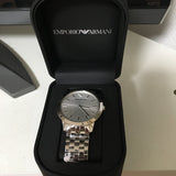 Emporio Armani Classic Quartz Silver Dial Silver Steel Strap Watch For Men - AR1745 Authentic Buy Shop Now