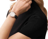 Michael Kors Camille Three-Hand Crystals White Dial Black Leather Strap Watch for Women - MK2962 Authentic Buy Shop Now