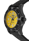 Breitling Superocean Automatic 46mm Yellow Dial Black Rubber Strap Watch for Men - M17368D71I1S1 Authentic Buy Shop Now