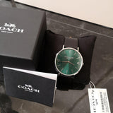 Coach Charles Green Dial Black Leather Strap Watch for Men - 14602436 Authentic Buy Shop Now