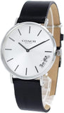 Coach Perry White Dial Black Leather Strap Watch for Women - 14503115 Authentic Buy Shop Now