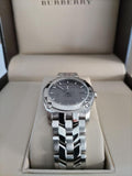 Burberry Herringbone Grey Dial Silver Steel Strap Watch for Women - BU1851 Authentic Buy Shop Now