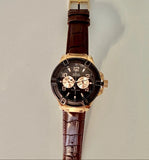 Guess Rigor Analog Brown Dial Brown Leather Strap Watch For Men - W0040G3 Authentic Buy Shop Now