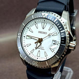 Seiko Shogun Prospex Titanium Divers Automatic White Dial Black Rubber Strap Watch For Men - SPB191J1 Authentic Buy Shop Now