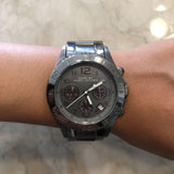 Marc Jacobs Rock Chronograph Gunmetal Grey Dial Grey Steel Strap Watch for Men - MBM3160 Authentic Buy Shop Now