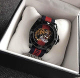 Gucci Dive Tiger Blue and Red Dial Blue Red Blue Nylon Strap Watch For Men - YA136215 Authentic Buy Shop Now