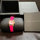 Marc Jacobs Henry White Dial Pink Leather Strap Watch for Women - MBM1237 Authentic Buy Shop Now