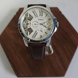 Fossil Grant Twist Multi-Function White Dial Brown Leather Strap Watch for Men - ME1144 Authentic Buy Shop Now